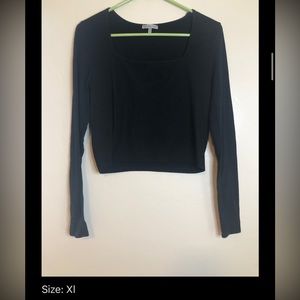 Charlotte Russe black crop long sleeve